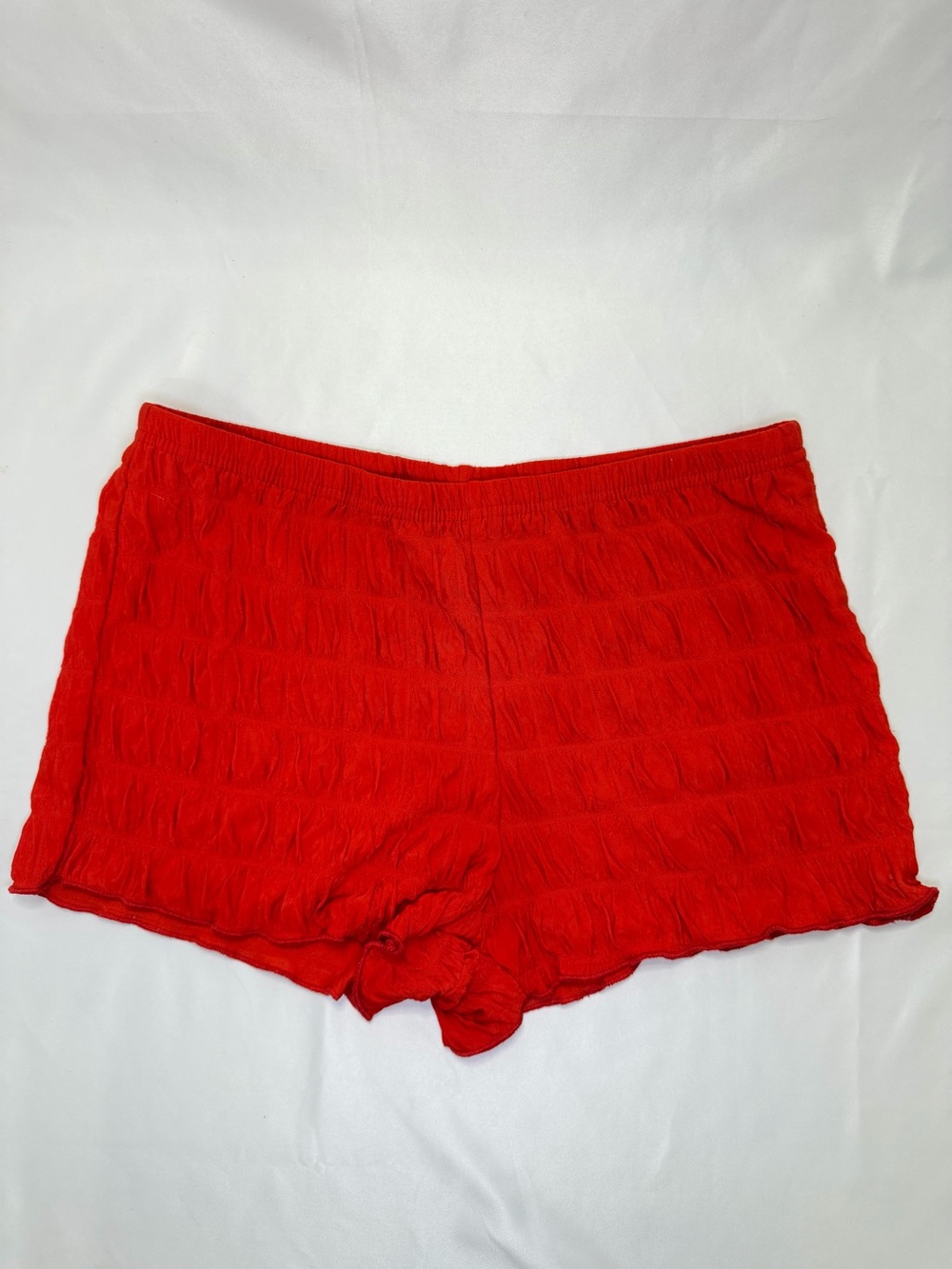 Shein Red Ruched Shorts